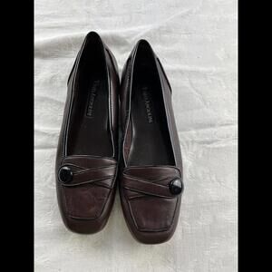 Enzo Angiolini Womens Shoes Size 5.5 M Brown Leather Loafer Flats Leather Sole
